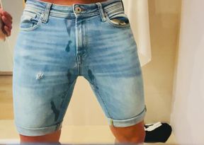 Piss in brothers jeans shorts