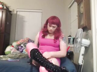 Trans Cutie Ignores U Whilst Her Vibrating Ass Plug is in