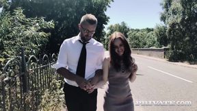 Sexy redhead Ella Hughes confessing her sexual encounters to her husband