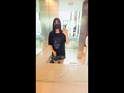Hot Jeans & T-shirt Transgirl Masturbate In The Public Toilet