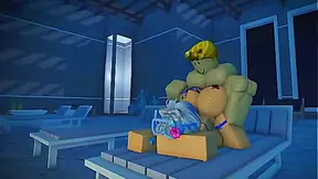 Big White Dick Dominates Roblox Gamer in Hot Hentai Action