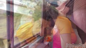 Dazzling brunette MILF gets BBC on the train