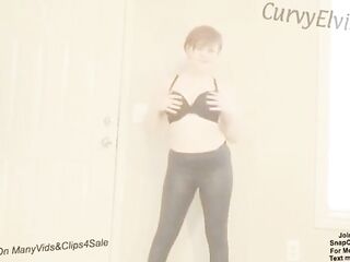 Taut shiny leather panties booty tease pawg leggings ass shaking