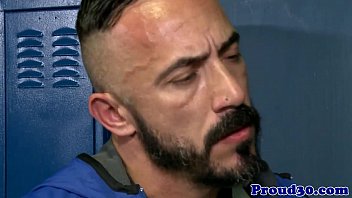 Athletic gay coach jizzes on young jock