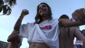 Iphone Video Of Front Row At College Wet T-shirt Contest
