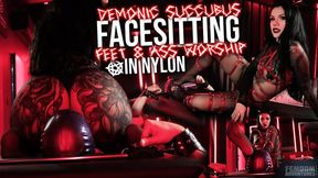 Nylon Facesitting Feet and Ass Worship for Demonic Succubus [FHD mp4] | Demoness Luna | Femdom