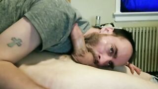 Homemade video of BFF's sausage deepthroating in this homemade video