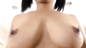 Cutie playing with her wet Asian cunt