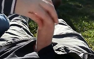 Handjob in the Backyard