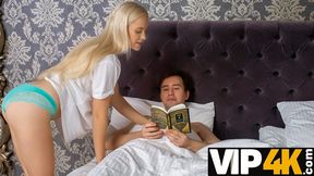 Cute stepsister fucked by stepbrother after exciting blowjob