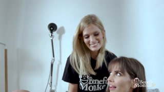 BENEFIT MONKEY: Lili Charmelle and Candee Licious enjoying a beautiful cock - Wild Sex