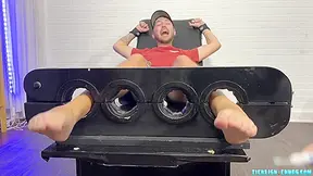 Hunk Matt Dimitri Endures Tickles Cock Strokes While Tied Up