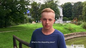 Hairy-Balled Czech Twink Rides Cock Outdoors