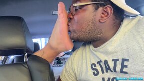 TicklishChubs: BBC Aaron eagerly worships chubby Matts feet in the car