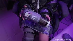 Hololive-Cute big dick femboy cosplaying as Shiori Novella using a BEYOURLOVER masturbator for a cumshot