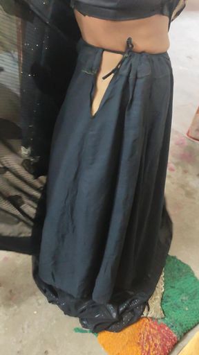 Desi Indian bhabhi or black saree.