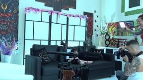 bts of the scene with vile vixen in perv anal casting,one day on the paf studio set
