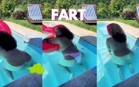 Naked Pool Farting Big Ass Bubbles Underwater Gas Fun Chubby Girl