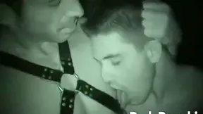Submissive Twink Sucking Doms Cock While Jerking Off