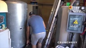 Stepdaddy gay fucks straight worker in gangbang
