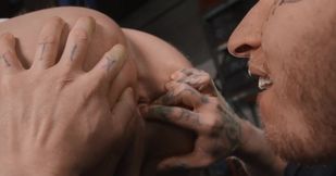 Doggystyle with rimming and throat fucking