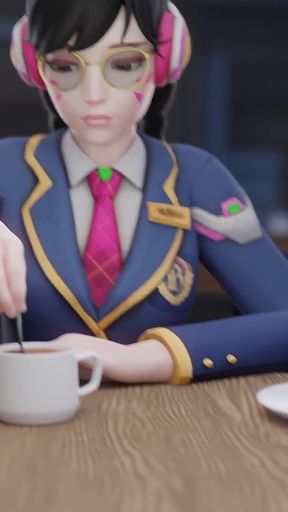 Overwatch D.va Bad Girl Academy - Ruins Test, Takes Mentor's Cock Deep in Ass