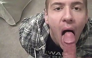 Sexy Blond Swallows HUGE Load of Cum
