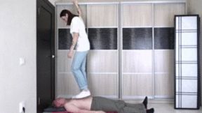 Martina - white sneakers trampling Full HD