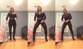 Raquel's rubber pussy destroyed by kinky crossdress fetish mom cosplay