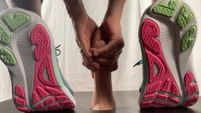 A Shoejob with brand new Asics Kayano Sneakers - slave - 4k