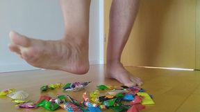 Crushing Sweets With My Beautiful Male Feet