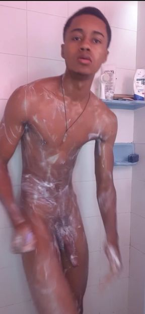 Wet BBC in Shower Fucking My Fleshlight Until Cumshot Black20one