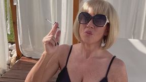 Sultry smoke outside on holiday! Sexy puffs! Sexy lips! Hot holiday puffs!