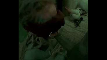 Tattooed Blindfold Slut Dim Room, Deep BJ, Anal , Facial, POV