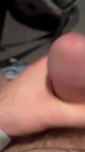 Bear Jerking Big Cock at Airport Stalls - No Cum