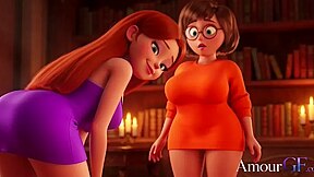 3d Animation Velma Eats Ass And Daphne Spreads In Steamy Bath