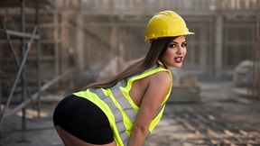 naughty brunette builder seduction - hardcore sex on the job ai generated