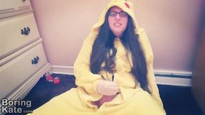 Fapping in my pikachu kigurumi