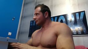 Bodybuilder Arnold Plays with His Dick