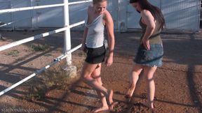 Mud Puddle - Cheyenne Jewel & Star Nine Muddy Feet, BareFoot, Muddy Soles, Wet & Messy Dirty Feet Candid WAM Feet