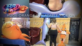 The Biggest Inflatable Pool Toy yet vs 230KG! Orange Large Toy Crushed by Lucys 115KG-250LB BBW Ass!