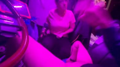 Part 2 of wife gives trucker head in the semi under purple glow