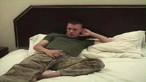 Active Duty: Blonde Angel Explores His Back Door
