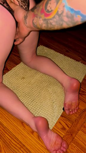 Redhead hot wife on her knees for deepthroat blowjob  BWC