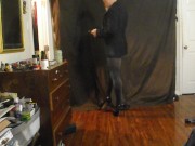 shiny legs and a double breasted jacket lungs that inhale and a dick that says wack it