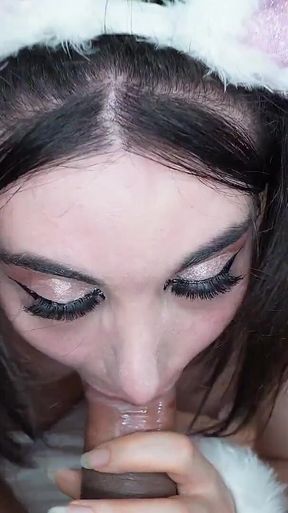 Sexy Trans Bunny Girl Sarah Alexis Cums on Huge Dick