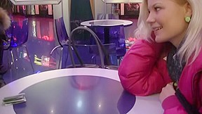 Woman fuck in public shitter