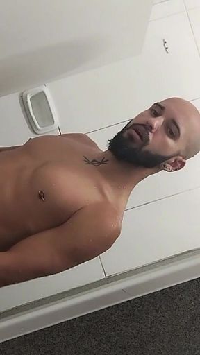 Trucker Jerking off Twink in the Shower