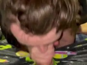 Sexy twink sucks and swallows big load (only fans thustin69)