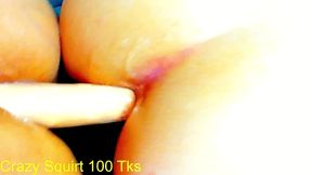 anal masturbation with a double anal dildo .